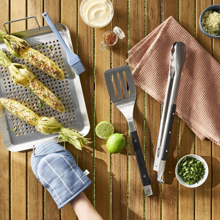 2pc Stainless Steel Tong and Turner Grill Set Silver - Figmint