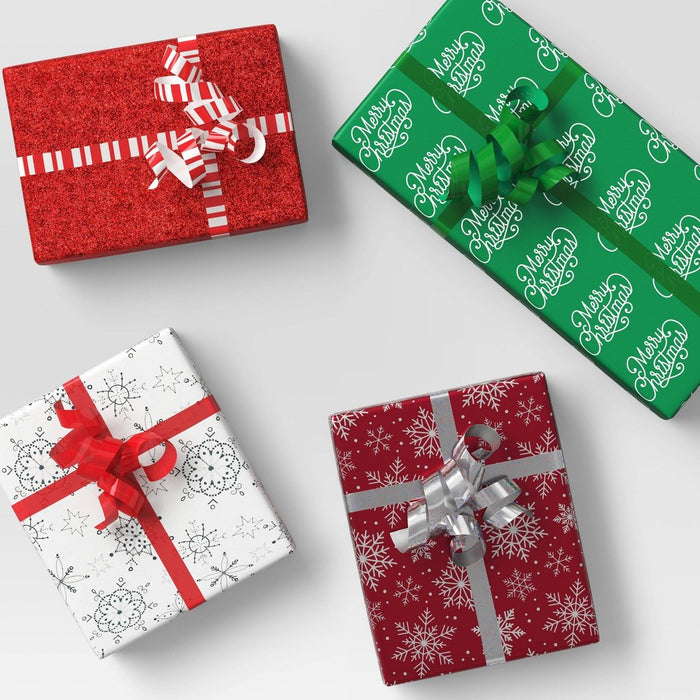 5 End Christmas Ribbon 40' Red/Silver/Green - Wondershop