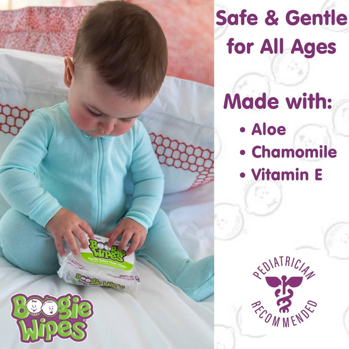 Boogie Wipes Saline Nose Wipes Unscented - 30ct