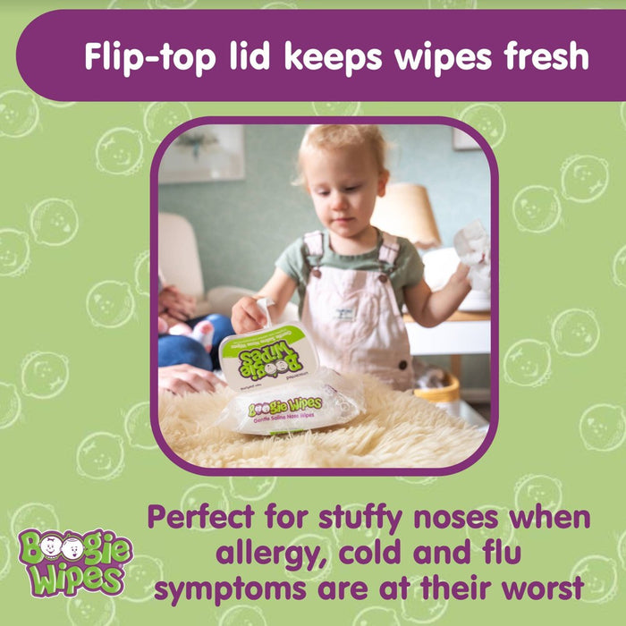 Boogie Wipes Saline Nose Wipes Unscented - 30ct