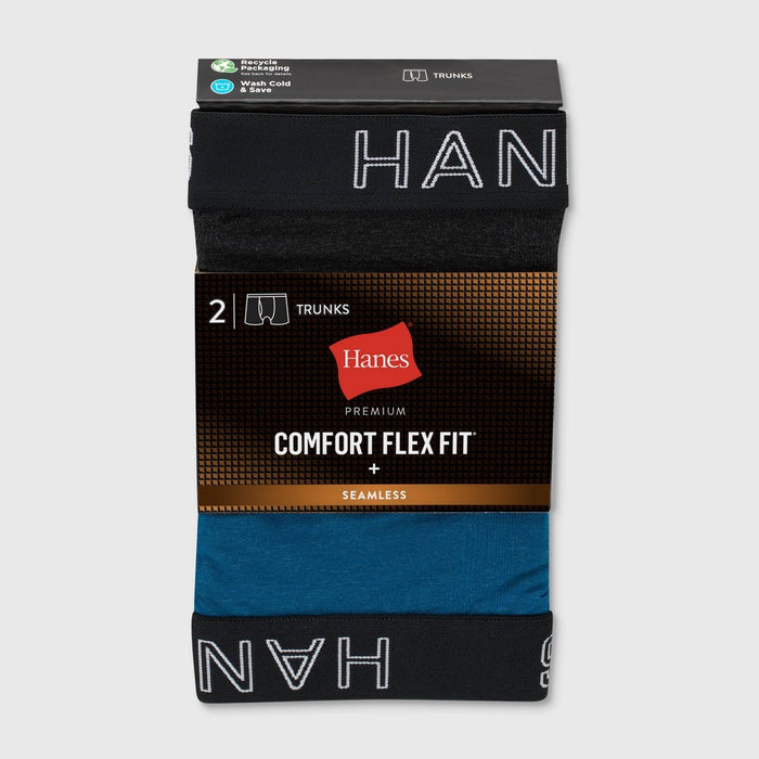 Hanes Premium Men's Seamless Trunks 2pk - Heathered Gray S