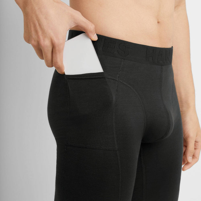 Hanes Premium Men's Explorer Long Boxer Briefs 2pk - Gray/Black S