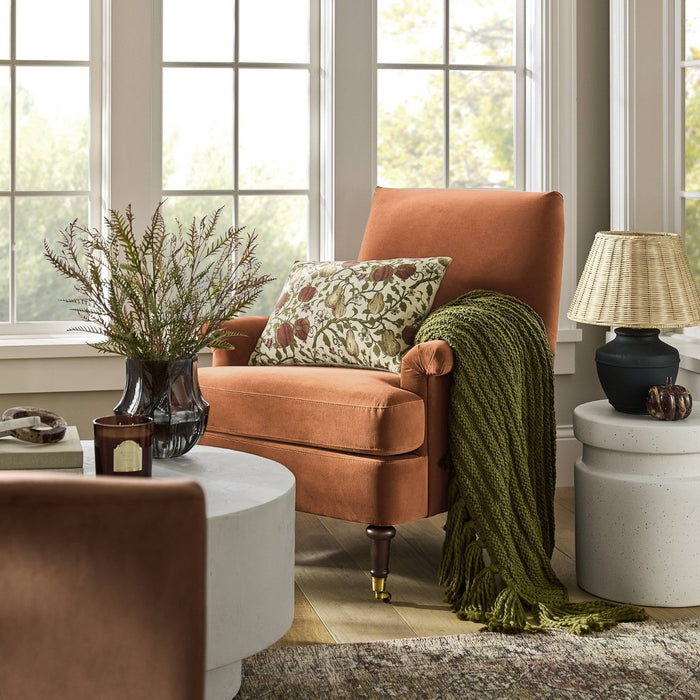 Mercer Rolled Upholstered Armchair with Casters Rust - Threshold designed with Studio McGee (LOCAL PICKUP ONLY)