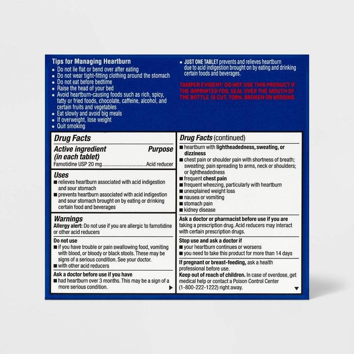 Famotidine 20mg Maximum Strength Acid Reducer Tablets - 50ct - up&up