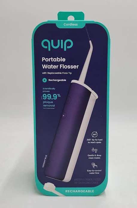 quip Rechargeable Cordless Water Flosser - 2 Modes + 360 Tip - Midnight Blue