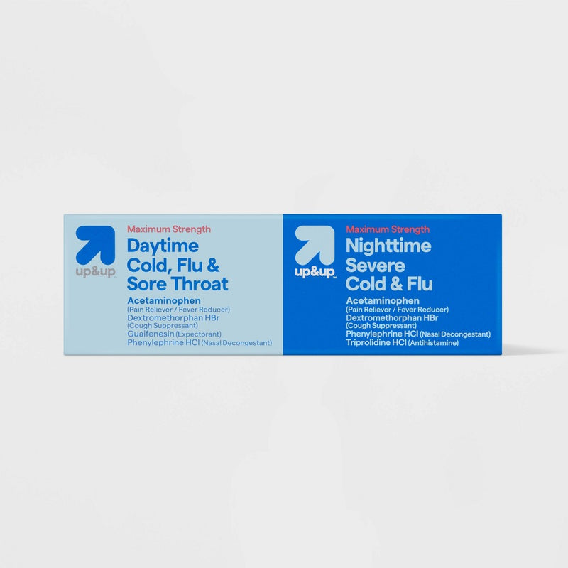 Daytime & Nighttime Maximum Strength Cold & Flu Caplets - 40ct - up&up