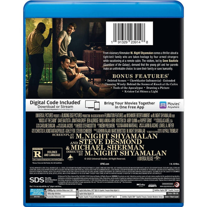 Knock at the Cabin (Blu-ray + DVD + Digital) *ADD 3 TO YOUR CART & 1 IS FREE!*