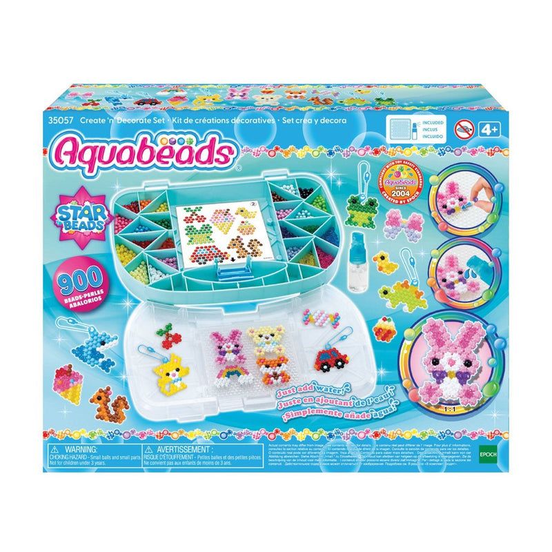 Aquabeads Create N Decorate: DIY Art Kit with Water Beads, Templates & Storage Case for Kids 4+