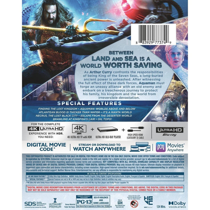 Aquaman and The Lost Kingdom (4k/UHD) *ADD 3 TO YOUR CART & 1 IS FREE!*