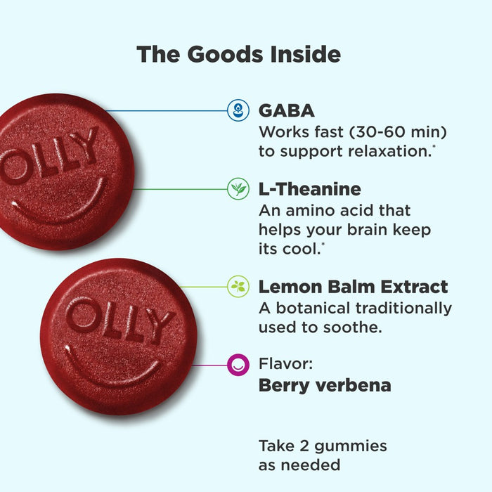 OLLY Goodbye Stress Gummies - Berry Verbena - 10ct