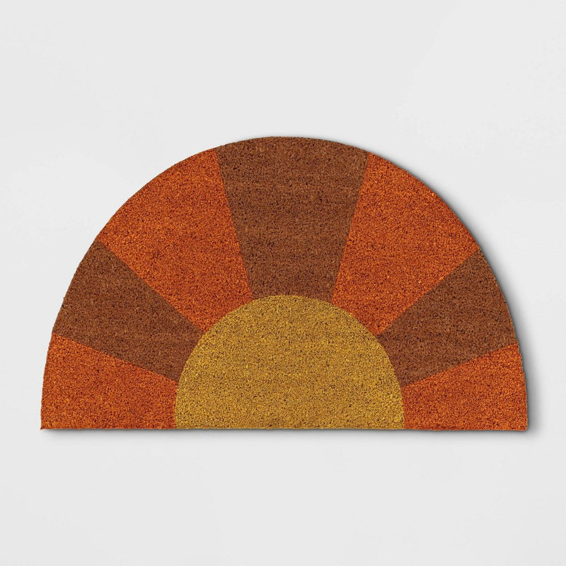 1'6"x2'6" Half Sun Doormat Orange - Sun Squad (LOCAL PICKUP ONLY)