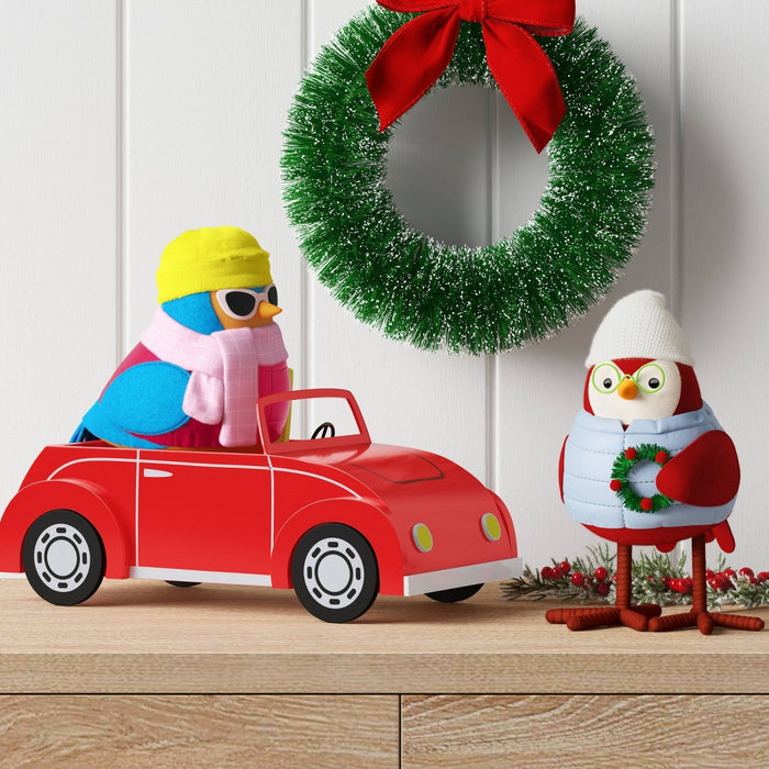 Featherly Friends Wood Convertible Christmas Figurine - Wondershop Red