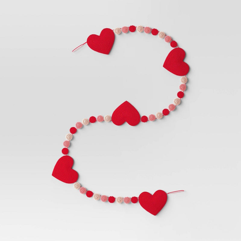 Beaded Heart Valentine's Garland - Threshold (LOCAL PICKUP ONLY)