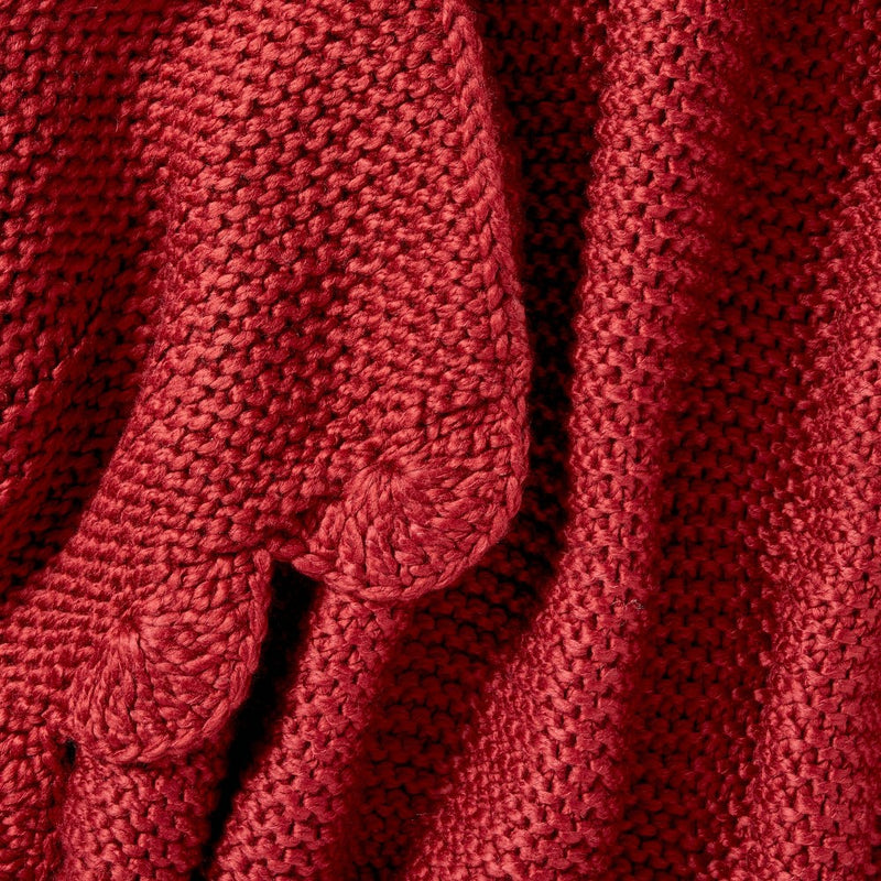 Knit Scalloped Edge Throw Blanket Red - Threshold designed with Studio McGee