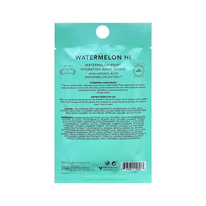 Holler and Glow Ultra Hydrating Slugging Hand Mask - Watermelon Hi - 0.60 fl oz