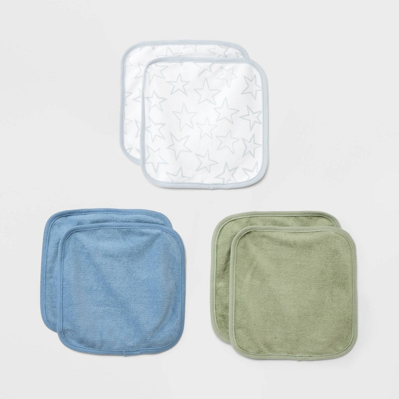 Baby 6pk Washcloth Set - Cloud Island Olive Green