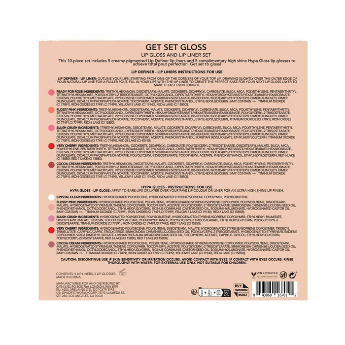 Holler and Glow Lip Liner and Gloss Set Gift Set - 10ct