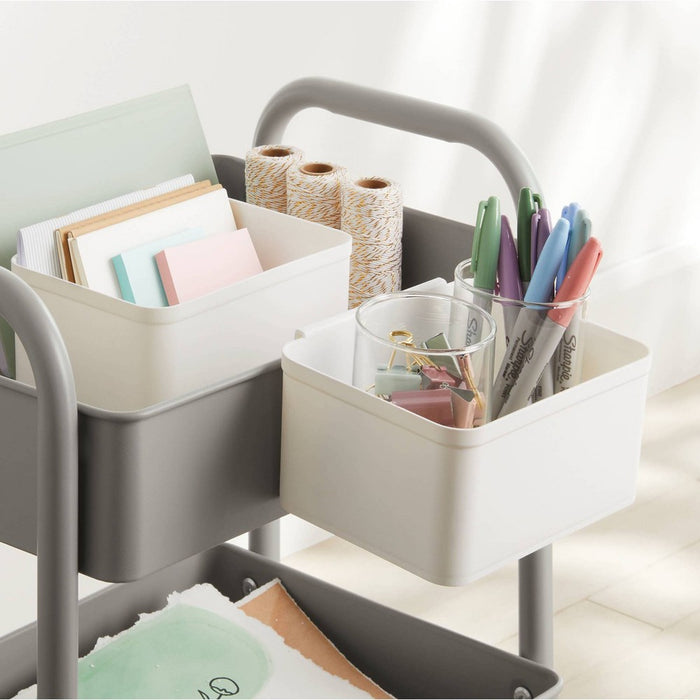 Set of 2 Medium Cart Divider Cups - Brightroom: BPA-Free Storage Trays, Universal Organizer, Utility Cart Accessories