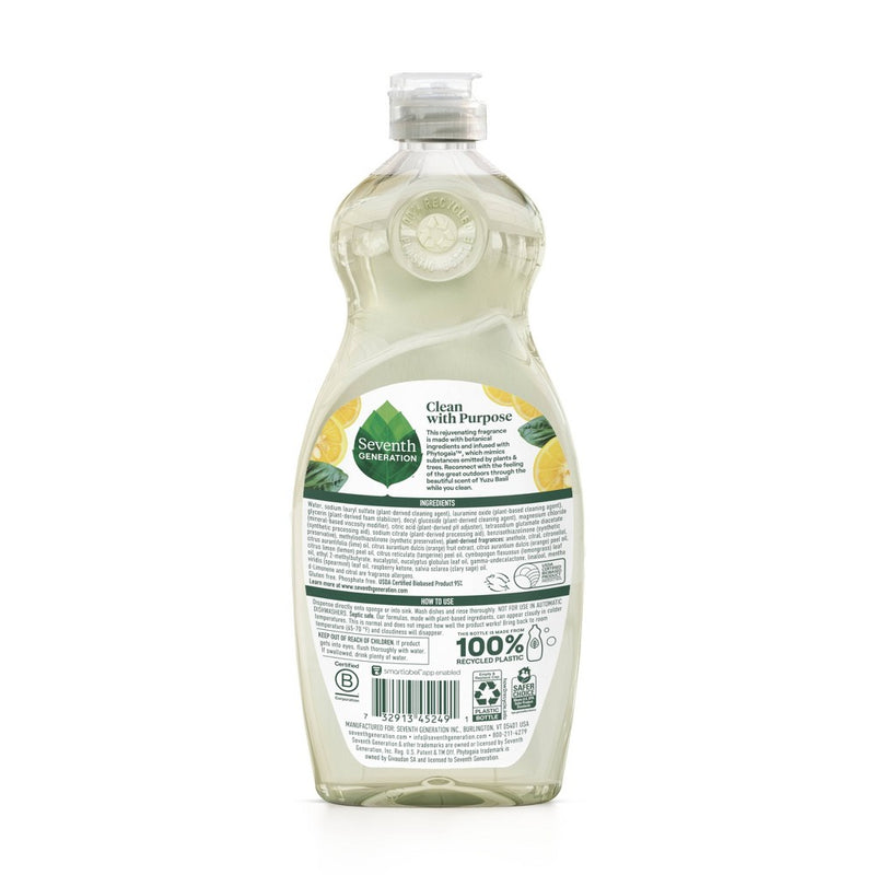 Seventh Generation Rejuvenating Yuzu Basil Liquid Dish Soap - 19 fl oz