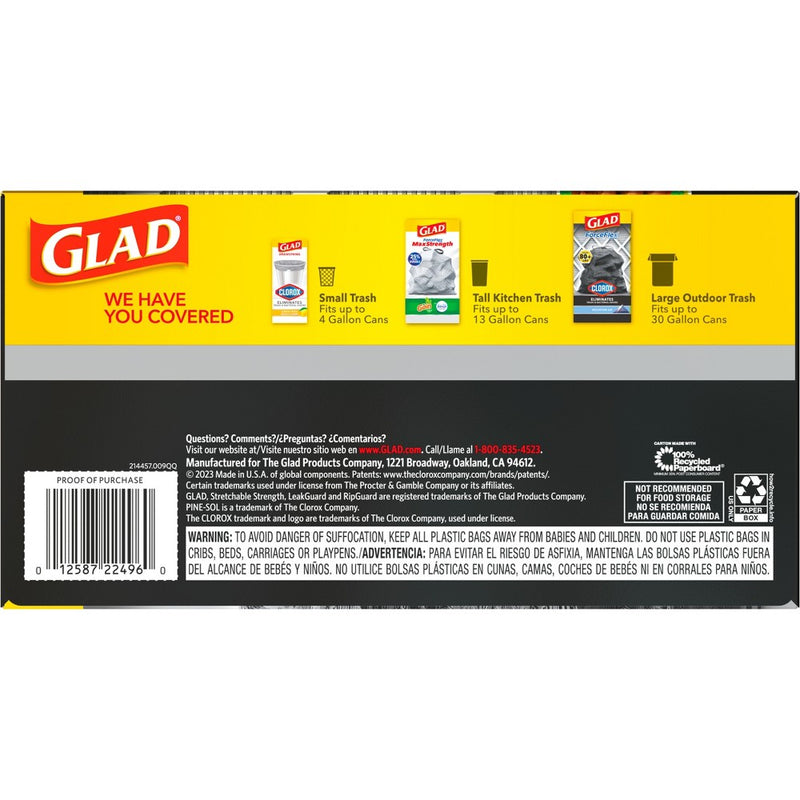 Glad ForceFlex DrawString Trash Bags - Pinesol - 30 Gallon - 34ct