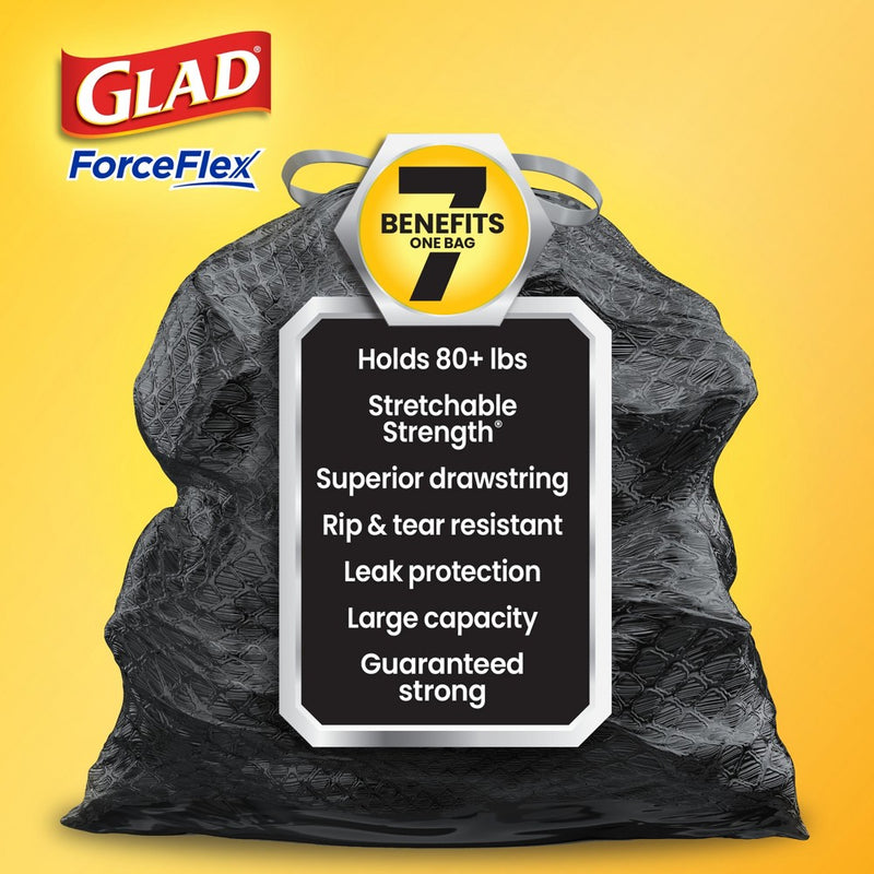 Glad ForceFlex DrawString Trash Bags - Pinesol - 30 Gallon - 34ct