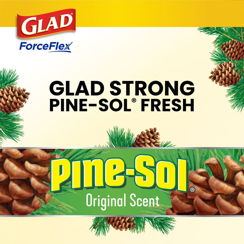 Glad ForceFlex DrawString Trash Bags - Pinesol - 30 Gallon - 34ct