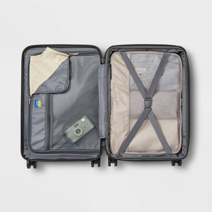 Hardside Carry On Suitcase Gray - Open Story (LOCAL PICKUP ONLY)