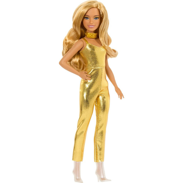 Barbie 10.9" Fashionistas Petite Golden Jumpsuit 65th Anniversary