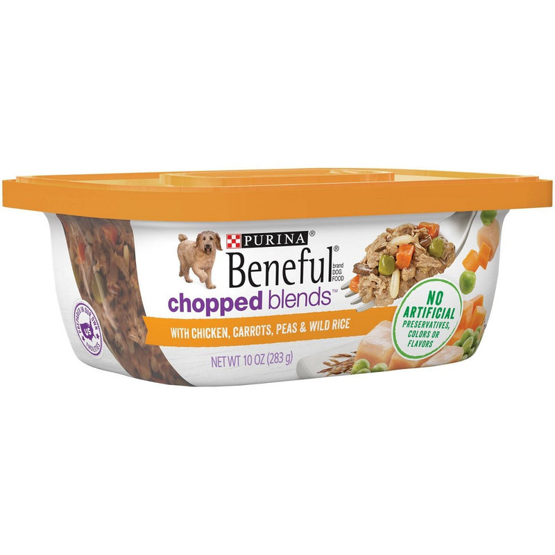 Purina Beneful Chopped Blends Wet Dog Food with Chicken, Carrots, Peas & Wild Rice - 10oz