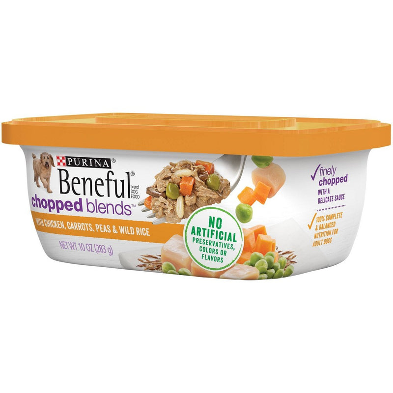 Purina Beneful Chopped Blends Wet Dog Food with Chicken, Carrots, Peas & Wild Rice - 10oz