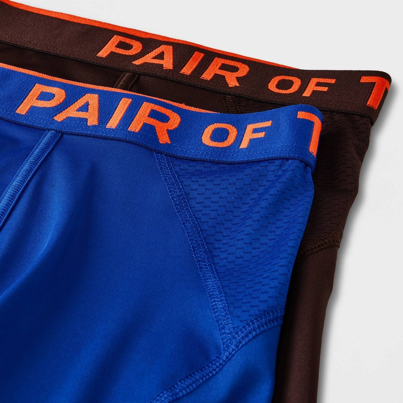 Pair of Thieves Men's SuperCool Boxer Briefs 2pk - Brown/Blue XL