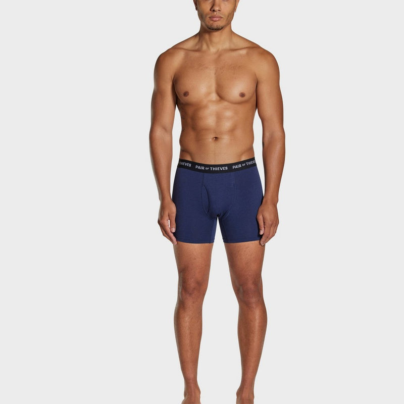 Pair of Thieves Men's Marble Print Super Soft Boxer Briefs 2pk - Blue S