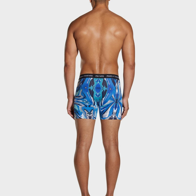 Pair of Thieves Men's Marble Print Super Soft Boxer Briefs 2pk - Blue S