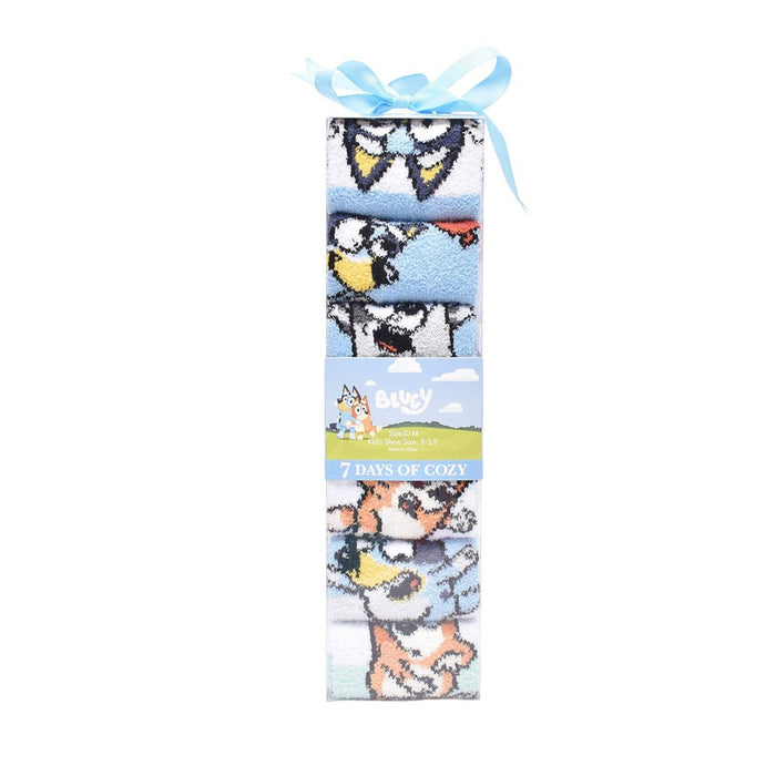 Kids' Bluey 7 Days of Cozy Christmas Crew Socks - S/M
