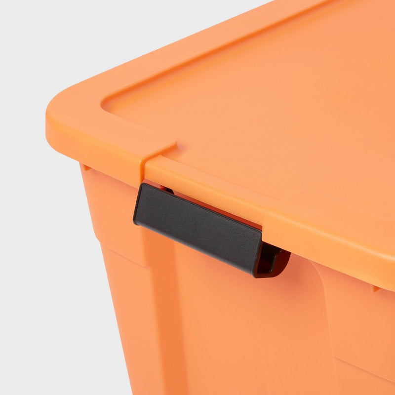20gal Latching Storage Tote Orange - Brightroom: Portable Stackable Utility Bin with Lid, 20 Gallon Capacity (LOCAL PICKUP ONLY)