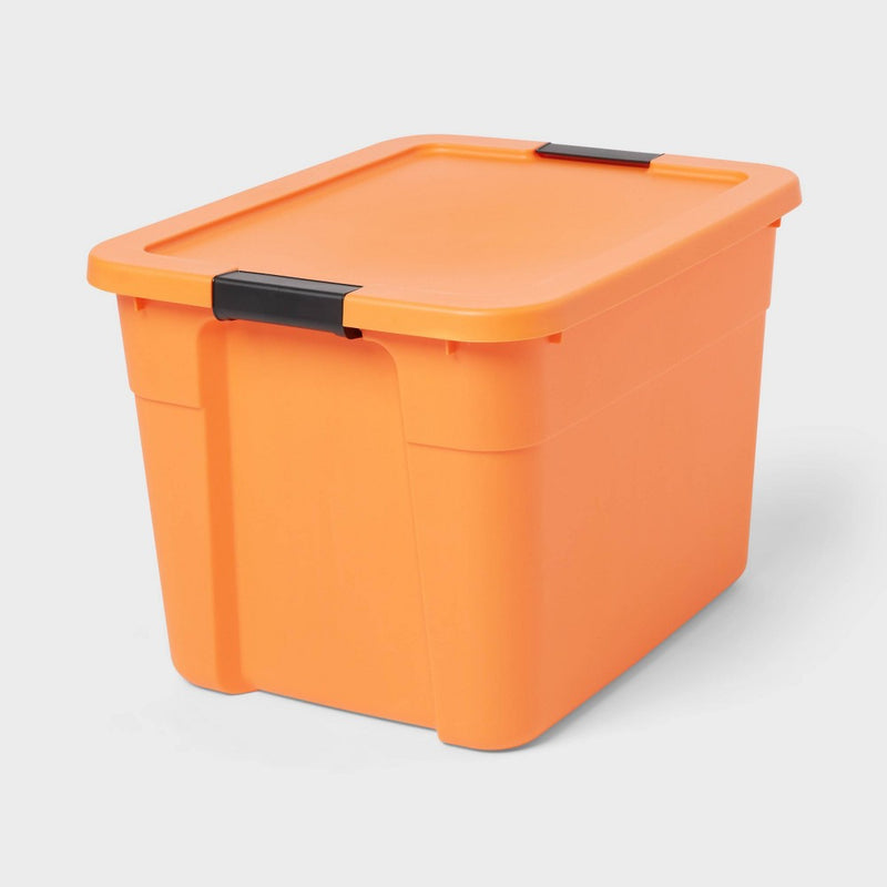 20gal Latching Storage Tote Orange - Brightroom: Portable Stackable Utility Bin with Lid, 20 Gallon Capacity (LOCAL PICKUP ONLY)