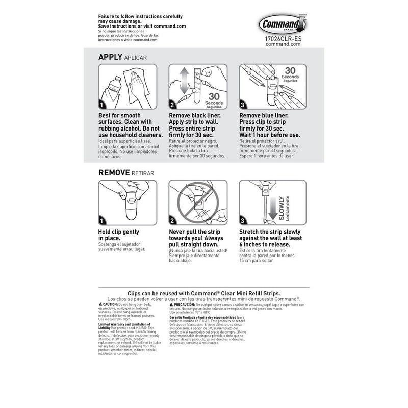 3M Command 40pk Clear Small Decorative Hooks
