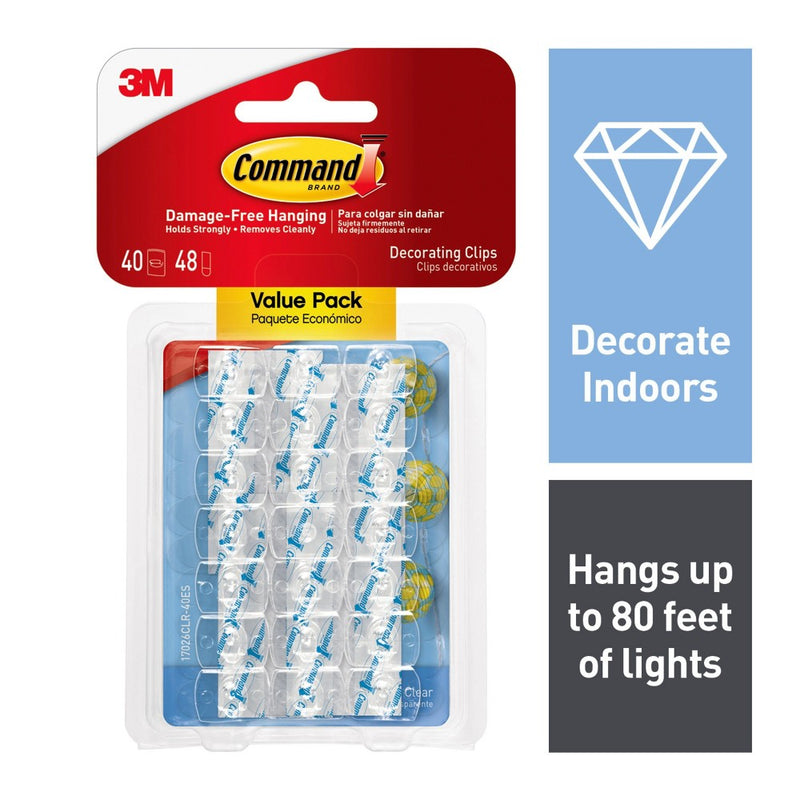 3M Command 40pk Clear Small Decorative Hooks