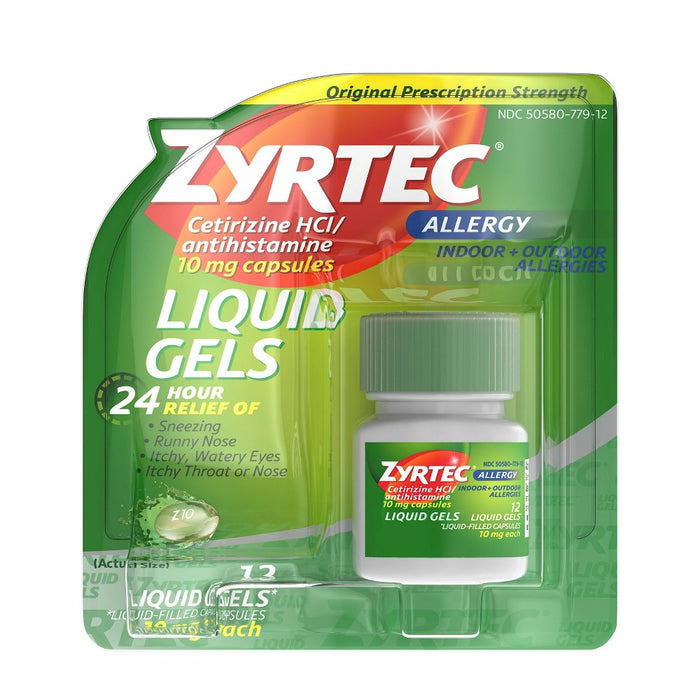 Zyrtec 24 Hour Allergy Relief Capsules - Cetirizine HCl - 12ct