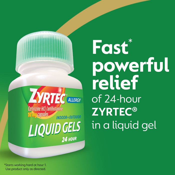 Zyrtec 24 Hour Allergy Relief Capsules - Cetirizine HCl - 12ct