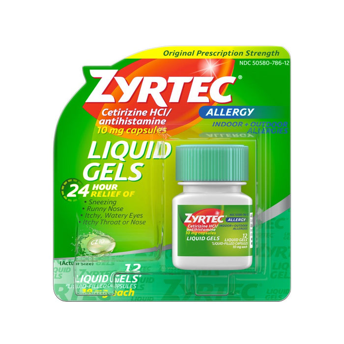 Zyrtec 24 Hour Allergy Relief Capsules - Cetirizine HCl - 12ct