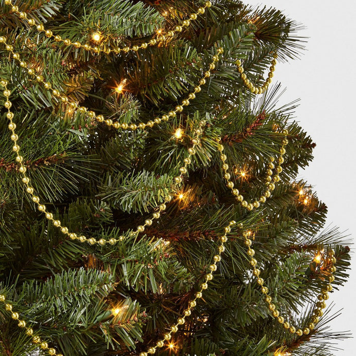 25' Plastic Bead Decorative Christmas Tree Garland Gold - Wondershop: Festive, No Battery Required