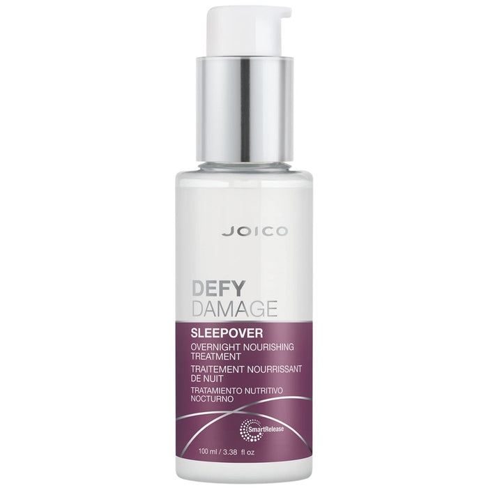 Joico Defy Damage Sleepover Overnight Nourishing Treatment | Instantly Softens & Smooths | Strengthen Bonds | Reduce Breakage & Split Ends | No Rinse Formula | With Arginine & Keratin | 3.38 Oz