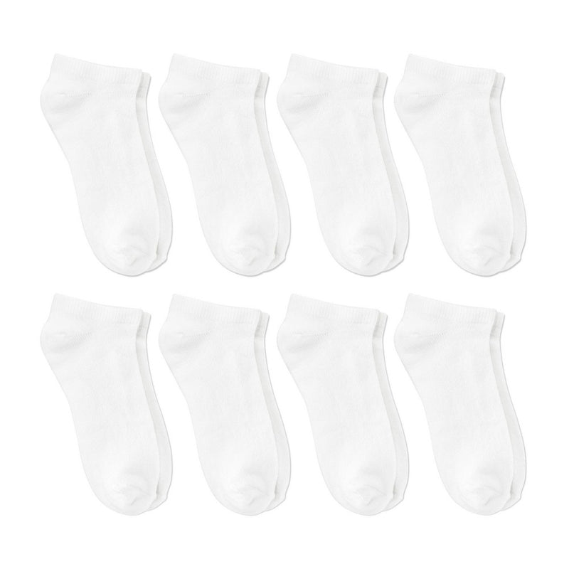 Kids' 8pk Low Cut Socks - Dealworthy White M/L