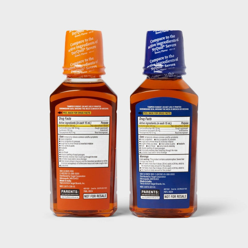 Day and Night Severe Cold & Flu Medicine Liquid - Honey - 24 fl oz - up&up