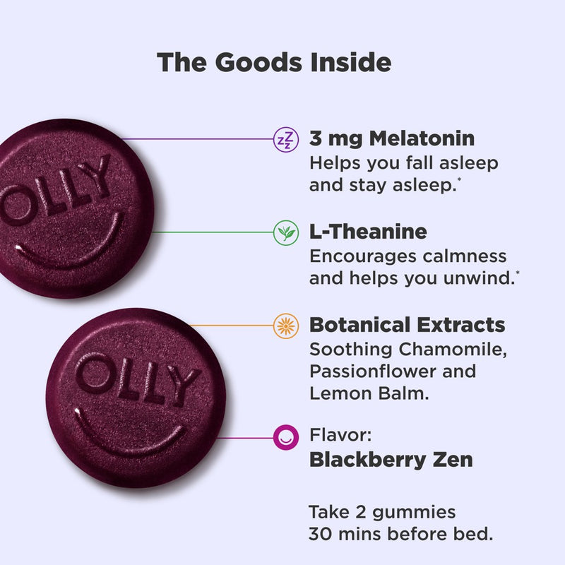 OLLY 3mg Melatonin Sleep Gummies - Blackberry Zen - 10ct