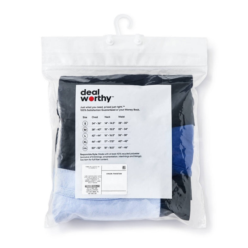 Men's Boxer Briefs 3pk - Dealworthy Blue/Black XL