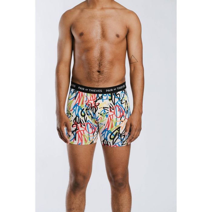 Pair of Thieves Men's 2pk Super Soft Abstract Scribble Boxer Briefs - S