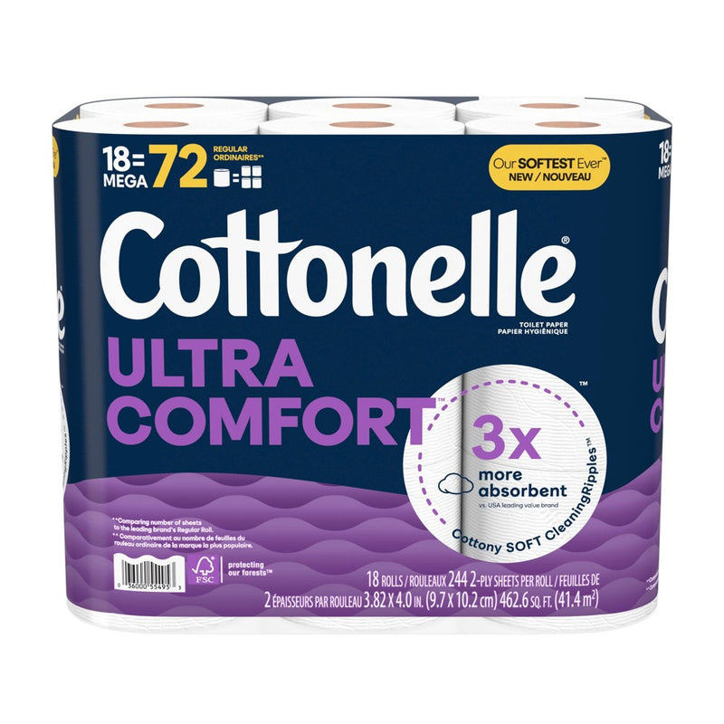 Cottonelle Ultra Comfort Toilet Paper - 18 Mega Rolls
