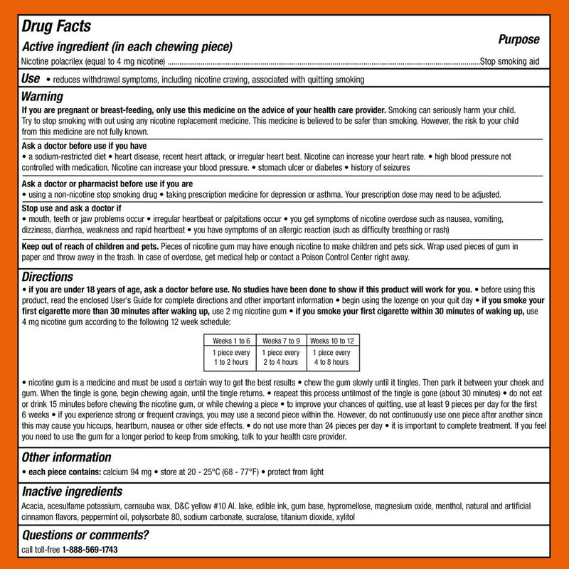 Nicorette 4mg Stop Smoking Aid Nicotine Gum - Cinnamon Surge - 160ct